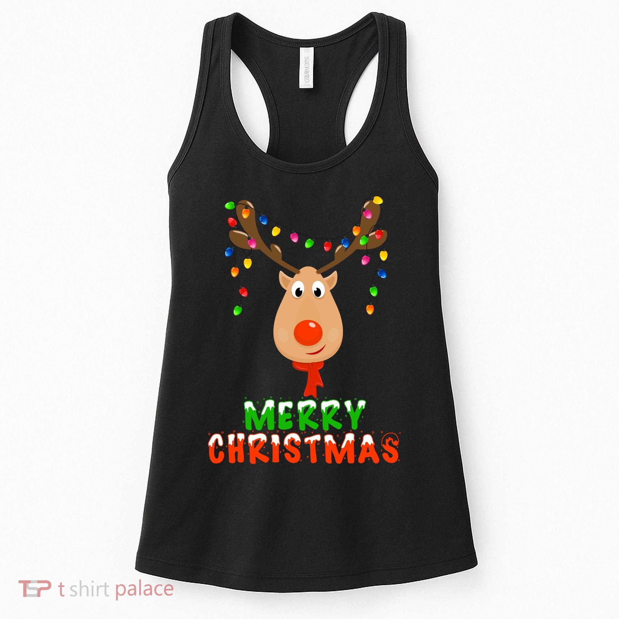 Cute Merry Christmas Reindeer Women's Tank Top