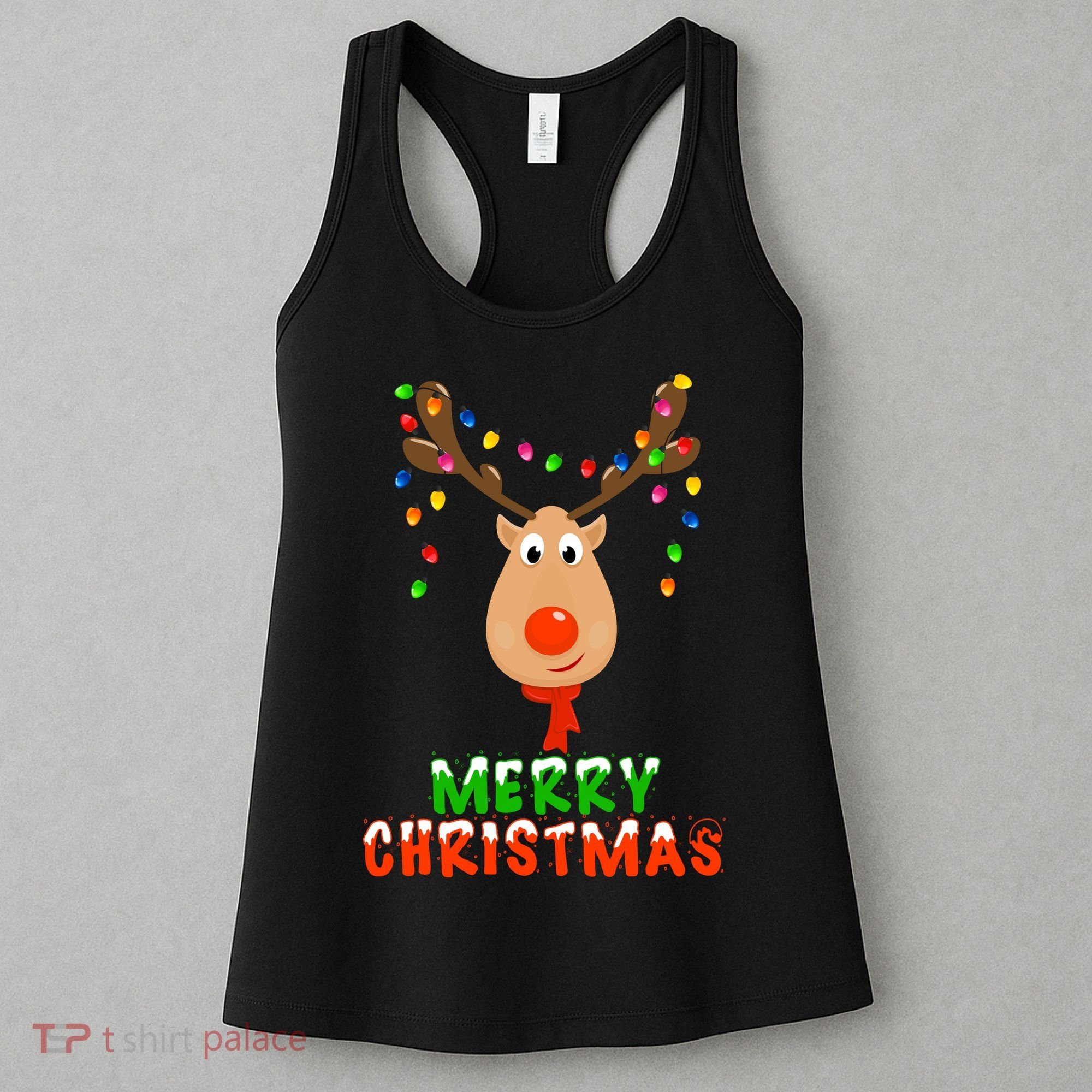 Cute Merry Christmas Reindeer Women's Tank Top