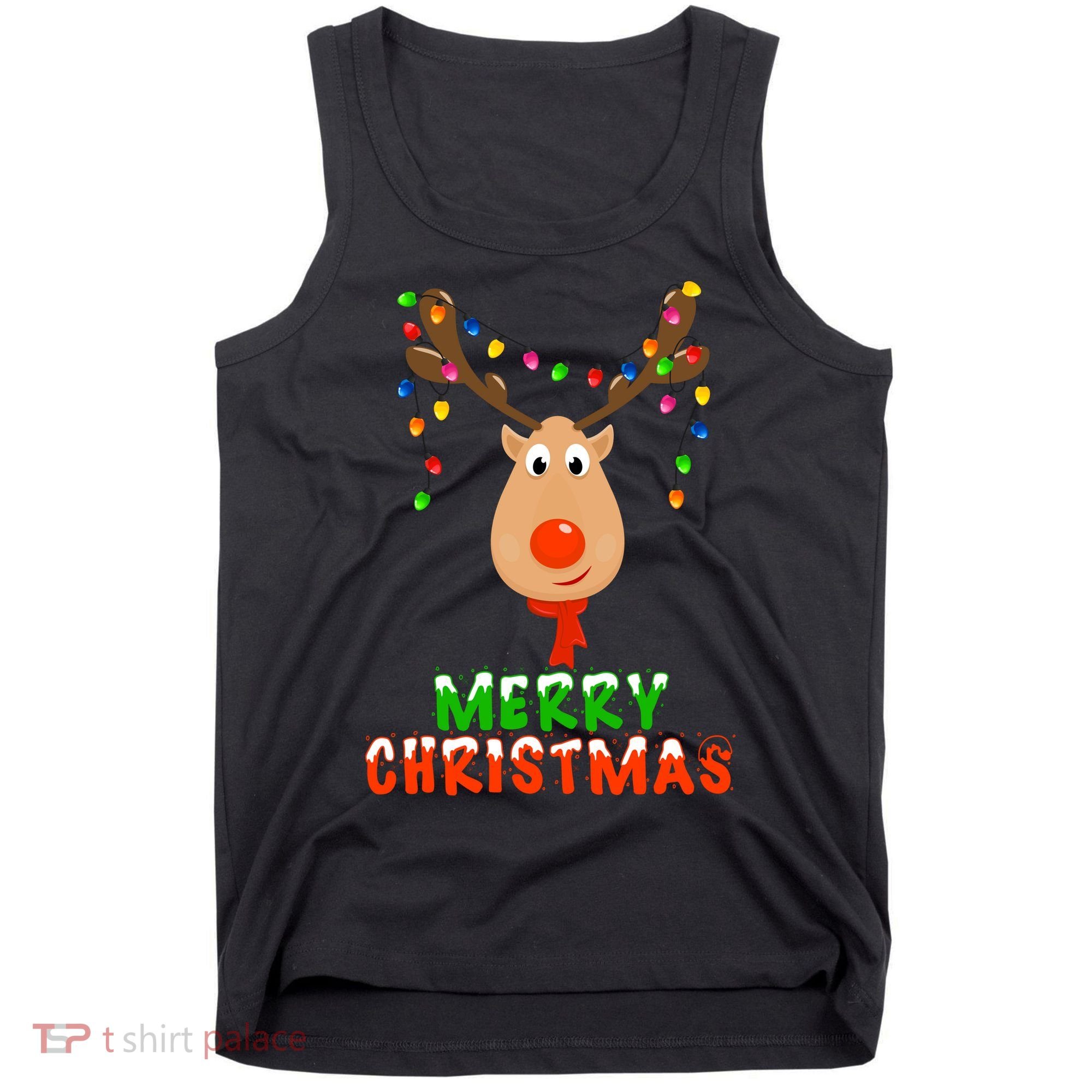 Cute Merry Christmas Reindeer Tank Top