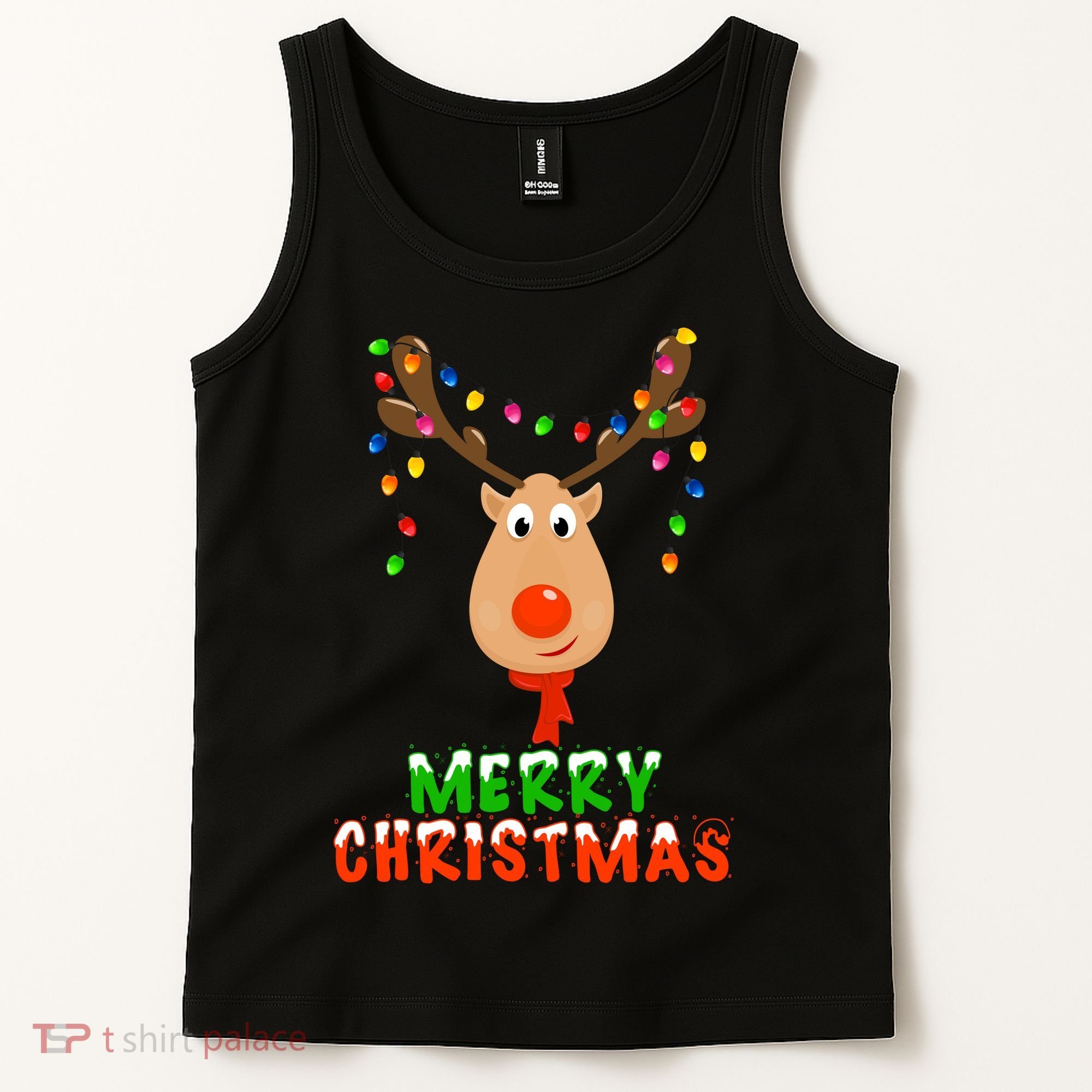 Cute Merry Christmas Reindeer Tank Top