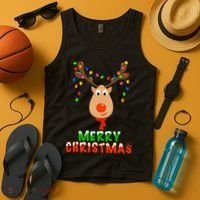 Cute Merry Christmas Reindeer Tank Top thumb 4
