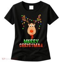 Cute Merry Christmas Reindeer Women's T-Shirt thumb 0