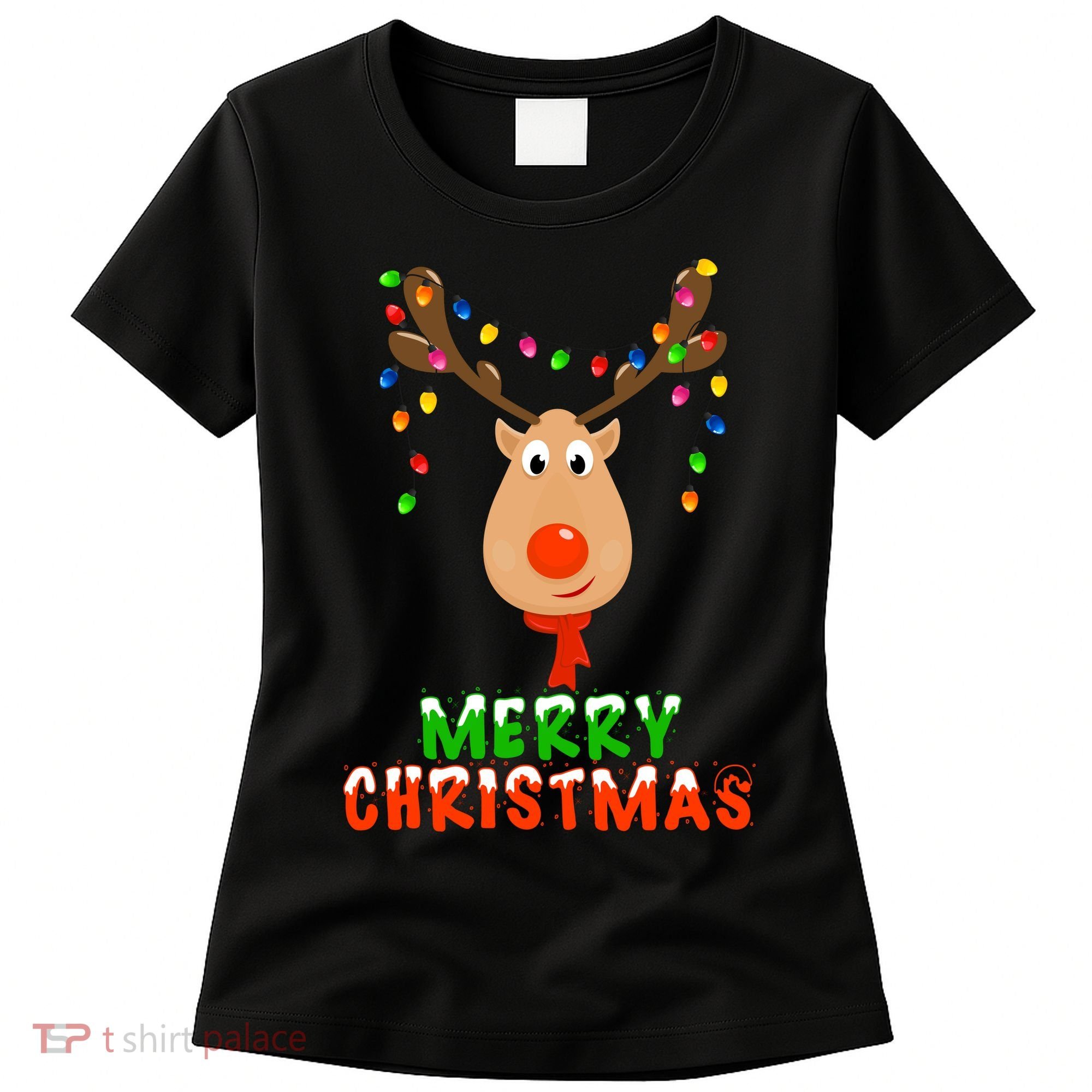 Cute Merry Christmas Reindeer Women's T-Shirt