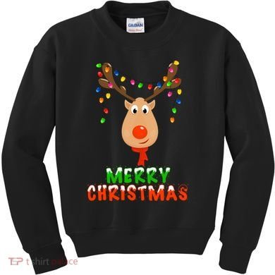 Cute Merry Christmas Reindeer Kids Sweatshirt