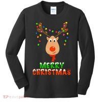 Cute Merry Christmas Reindeer Kids Long Sleeve Shirt thumb 0