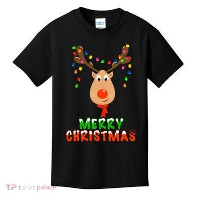 Cute Merry Christmas Reindeer Kids T-Shirt