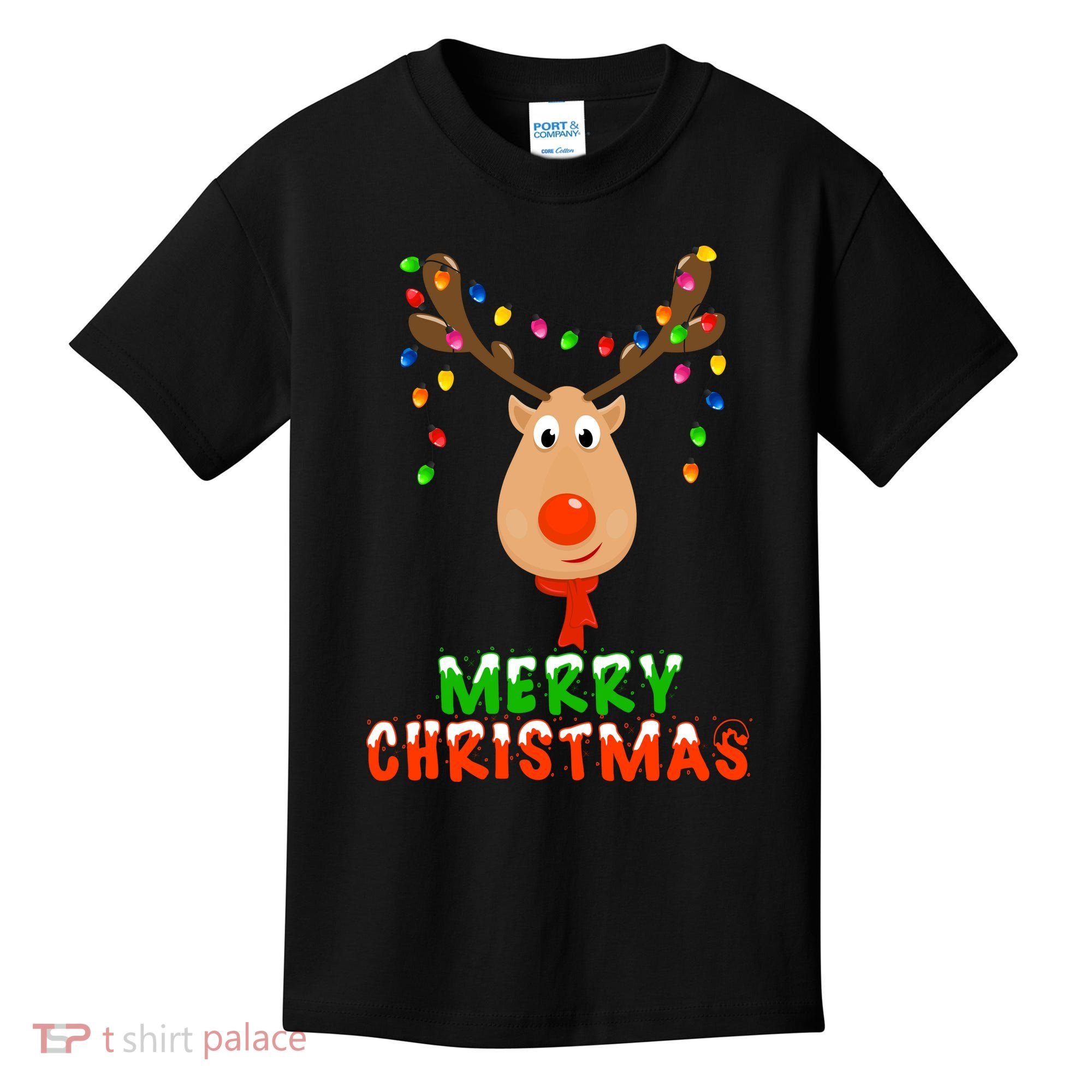 Cute Merry Christmas Reindeer Kids T-Shirt
