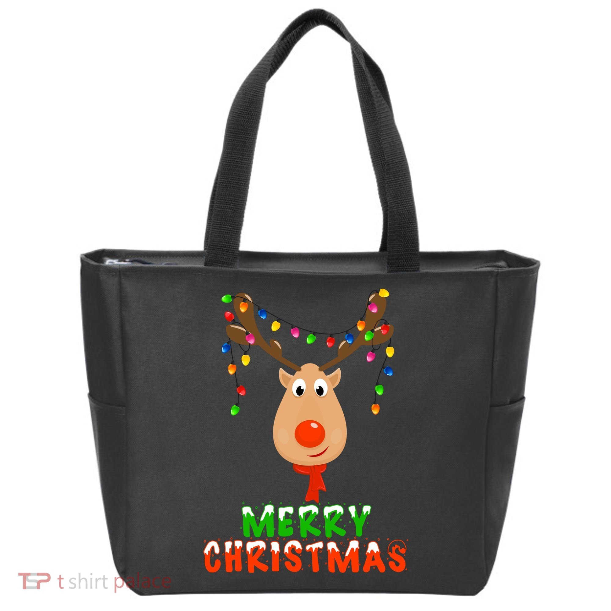 Cute Merry Christmas Reindeer Tote Bag