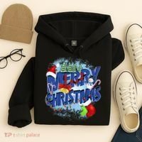 Cute Merry Christmas Word Decoration Hoodie thumb 4