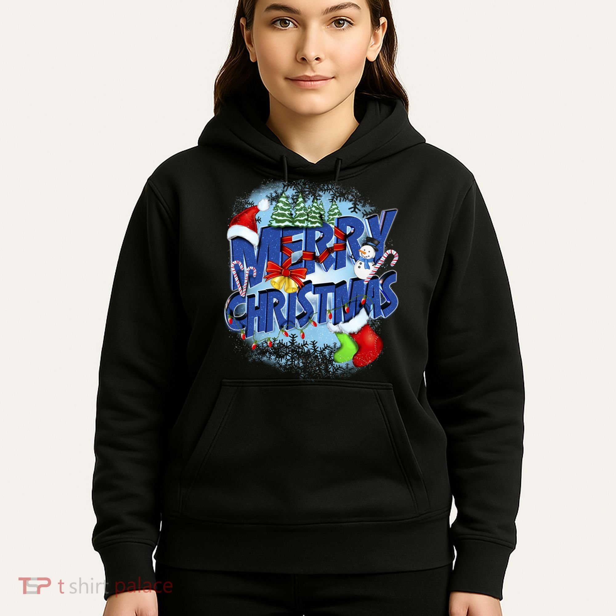 Cute Merry Christmas Word Decoration Hoodie