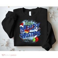 Cute Merry Christmas Word Decoration Sweatshirt thumb 2
