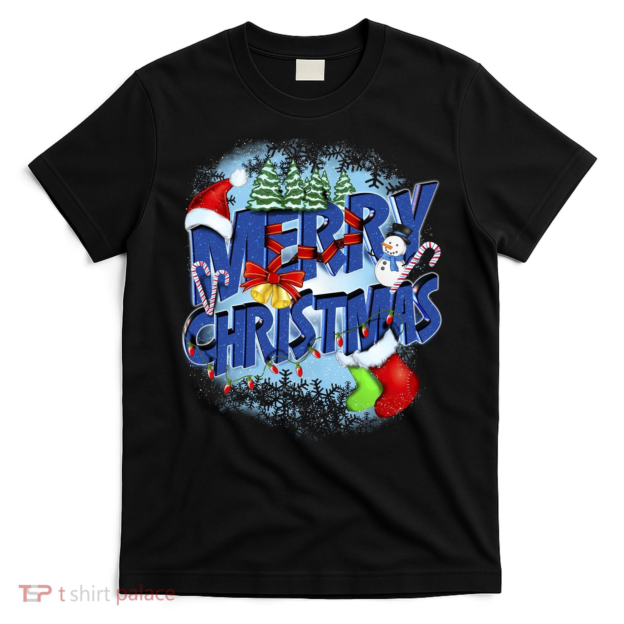 Cute Merry Christmas Word Decoration T-Shirt