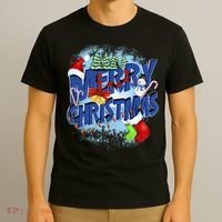 Cute Merry Christmas Word Decoration T-Shirt thumb 3