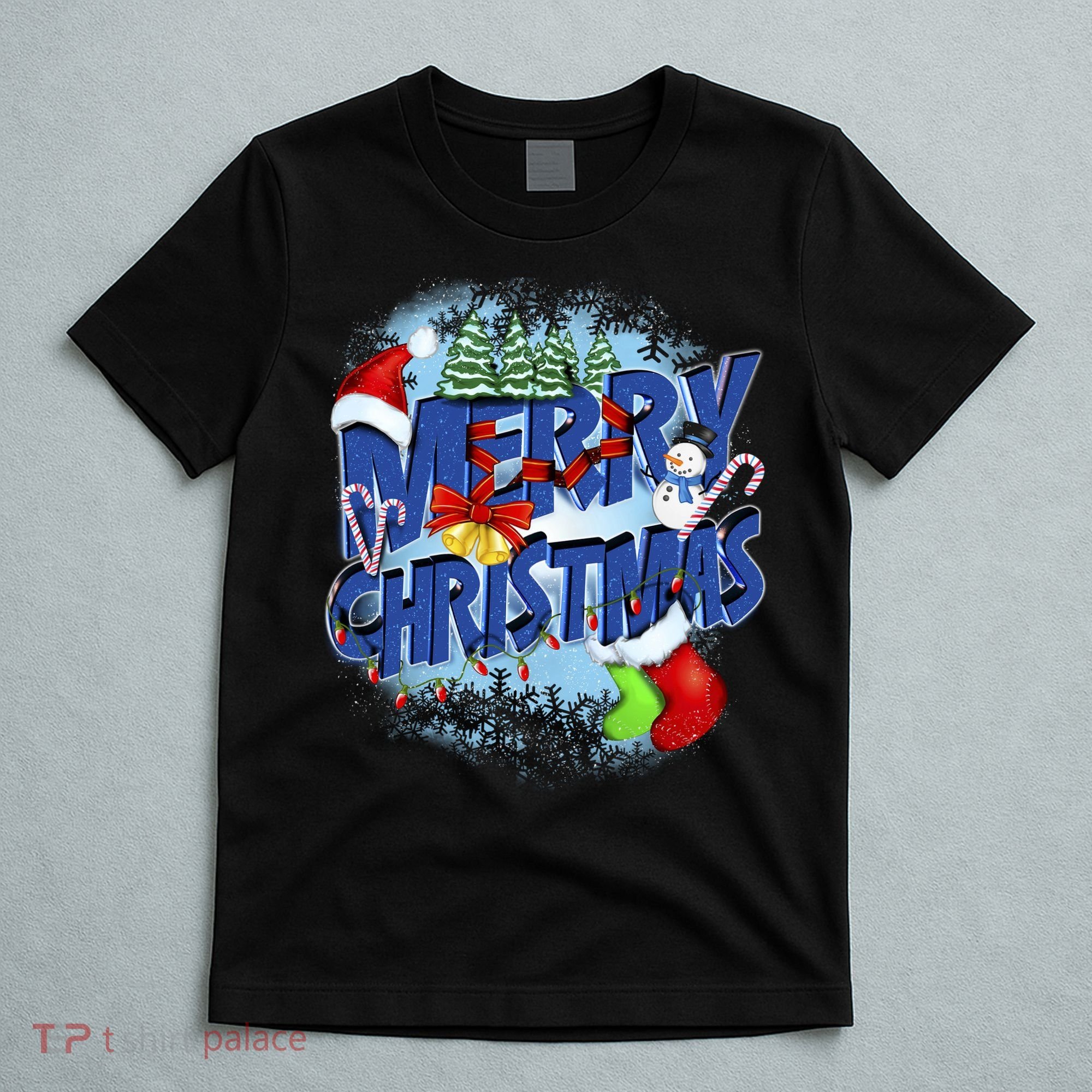 Cute Merry Christmas Word Decoration T-Shirt
