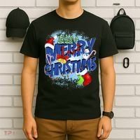 Cute Merry Christmas Word Decoration T-Shirt thumb 6