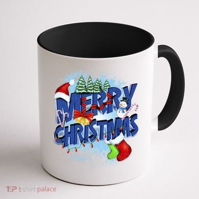 Cute Merry Christmas Word Decoration Coffee Mug back