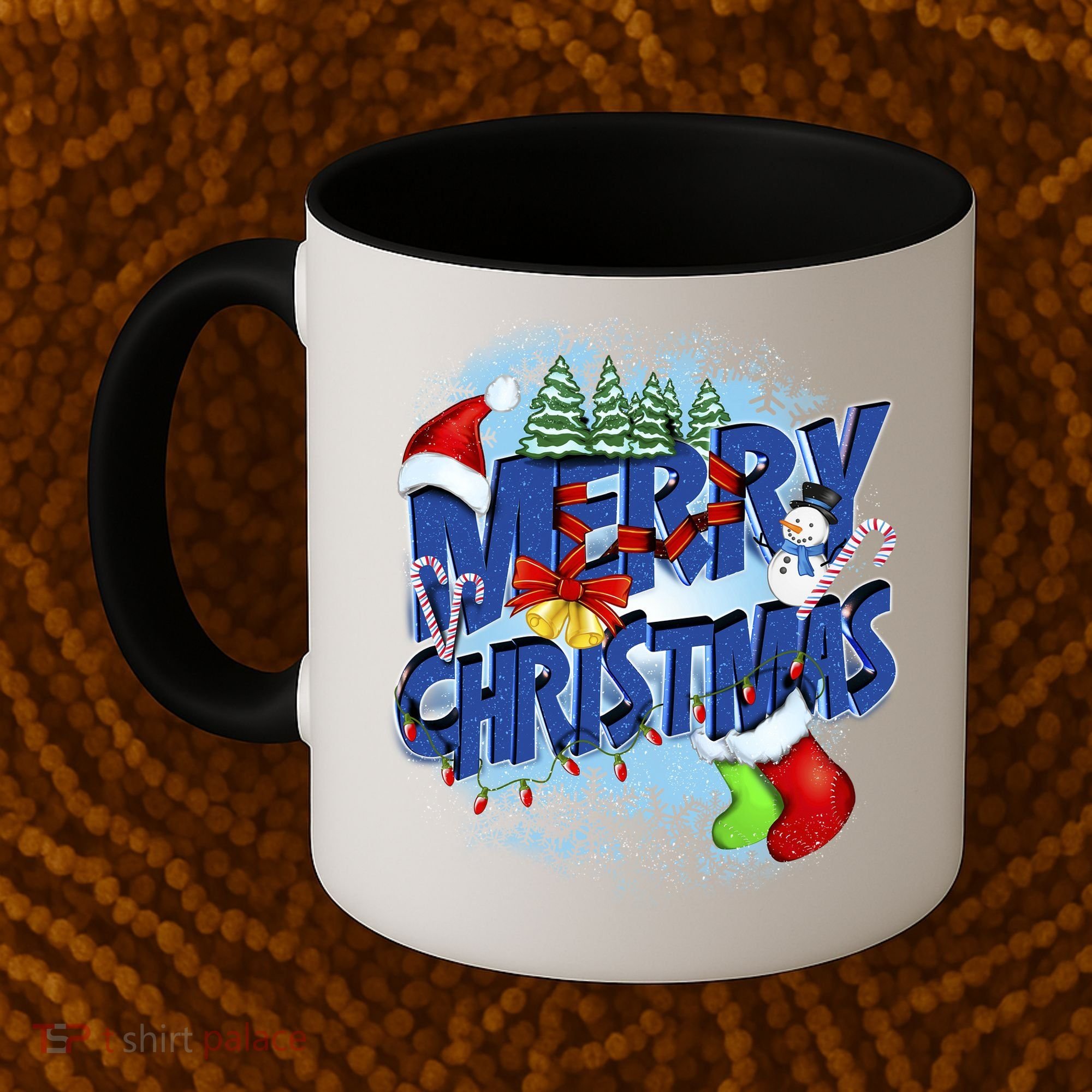 Cute Merry Christmas Word Decoration Coffee Mug