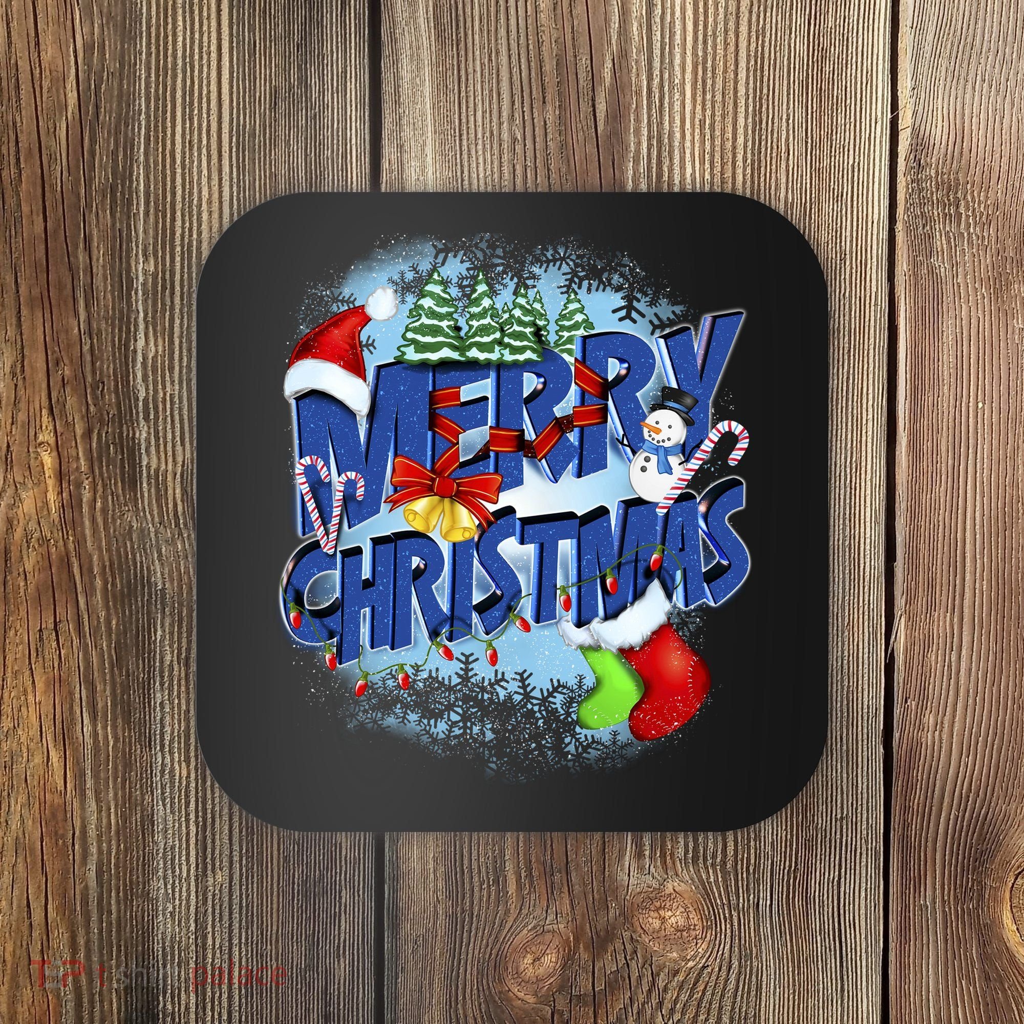 Cute Merry Christmas Word Decoration Coaster