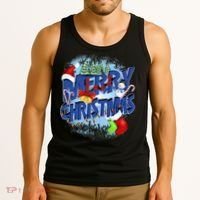 Cute Merry Christmas Word Decoration Tank Top thumb 3