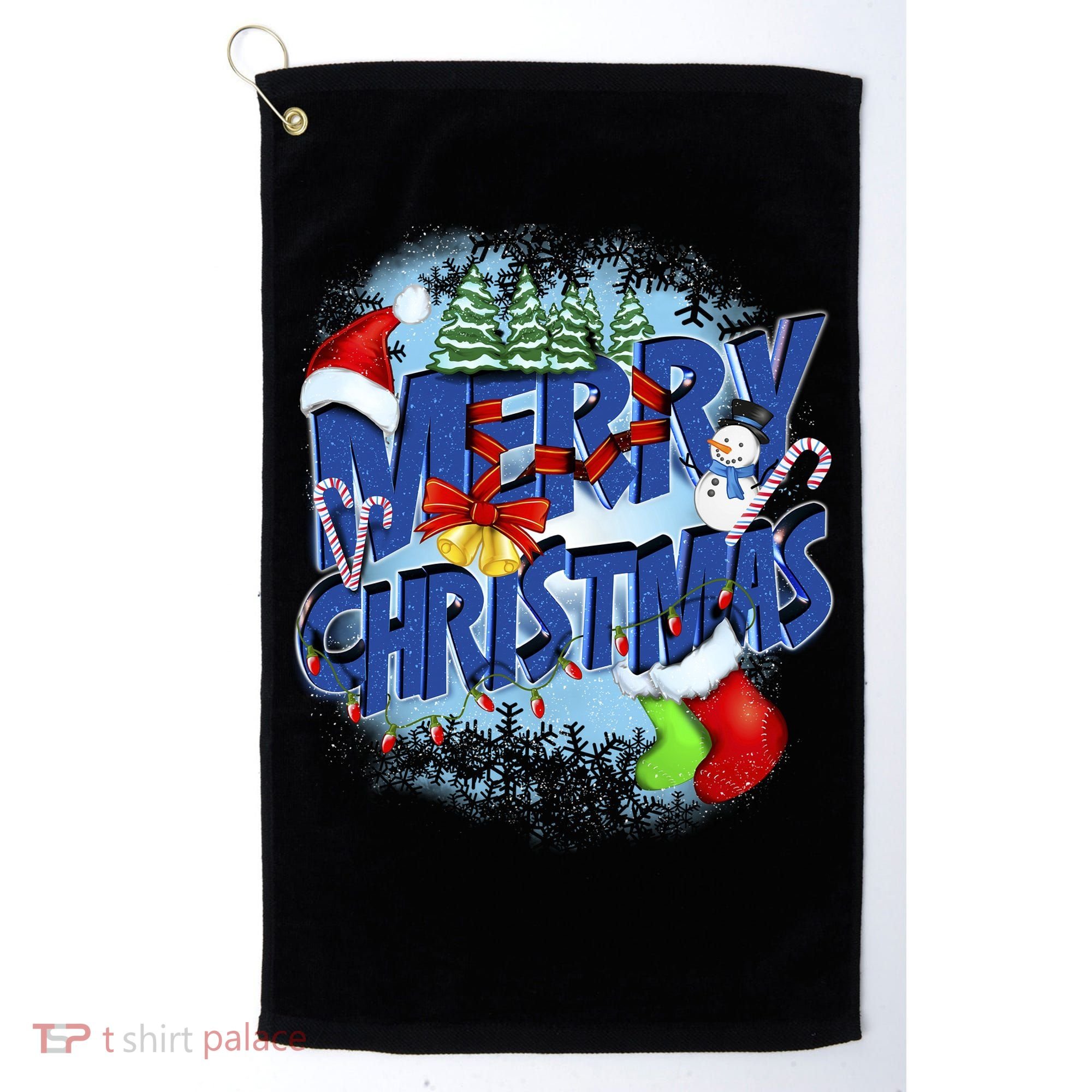 Cute Merry Christmas Word Decoration Golf Towel