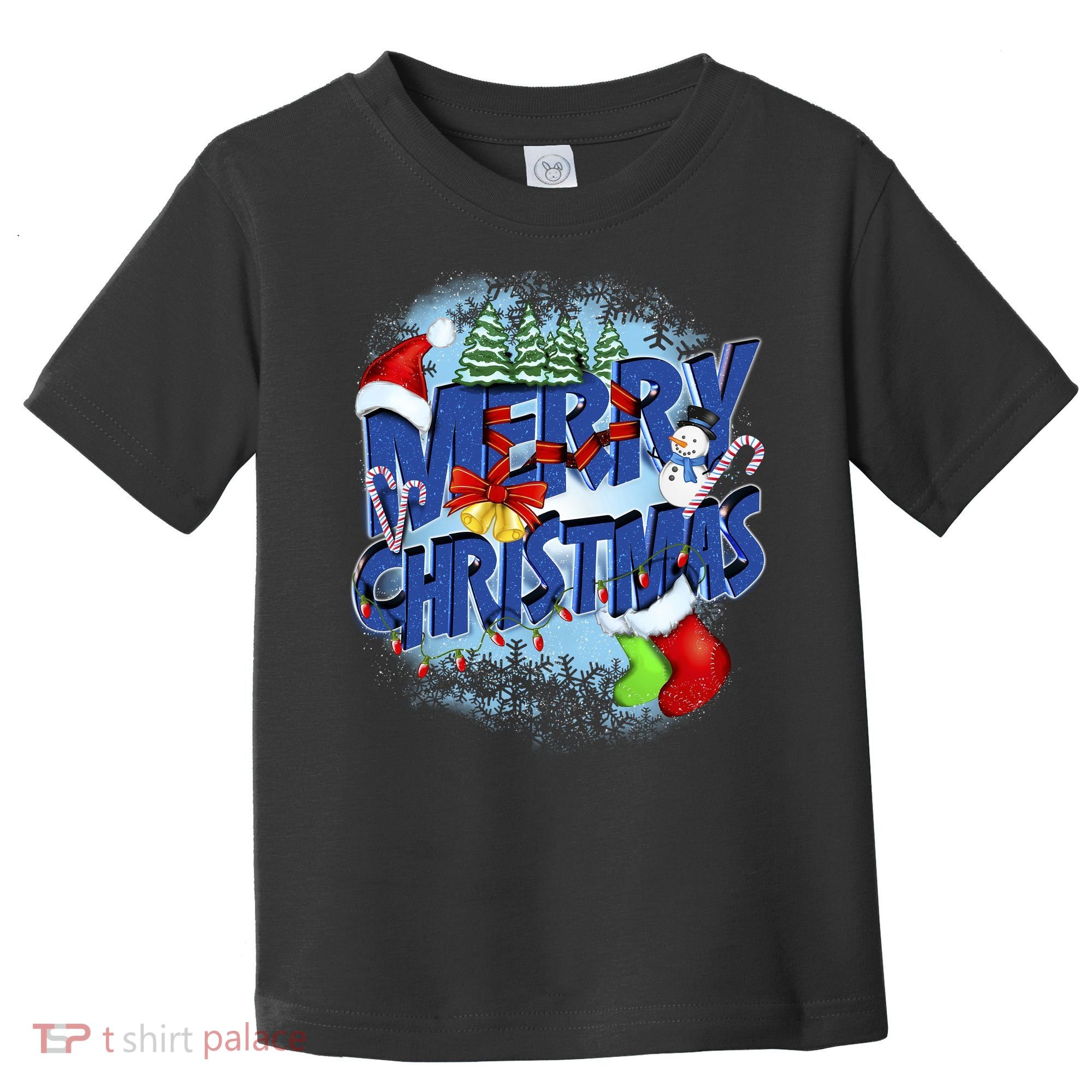 Cute Merry Christmas Word Decoration Toddler T-Shirt