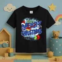 Cute Merry Christmas Word Decoration Toddler T-Shirt thumb 3