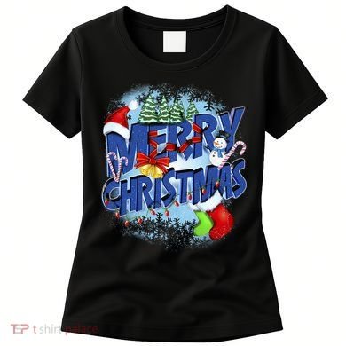 Cute Merry Christmas Word Decoration Women's T-Shirt