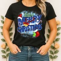 Cute Merry Christmas Word Decoration Women's T-Shirt thumb 2