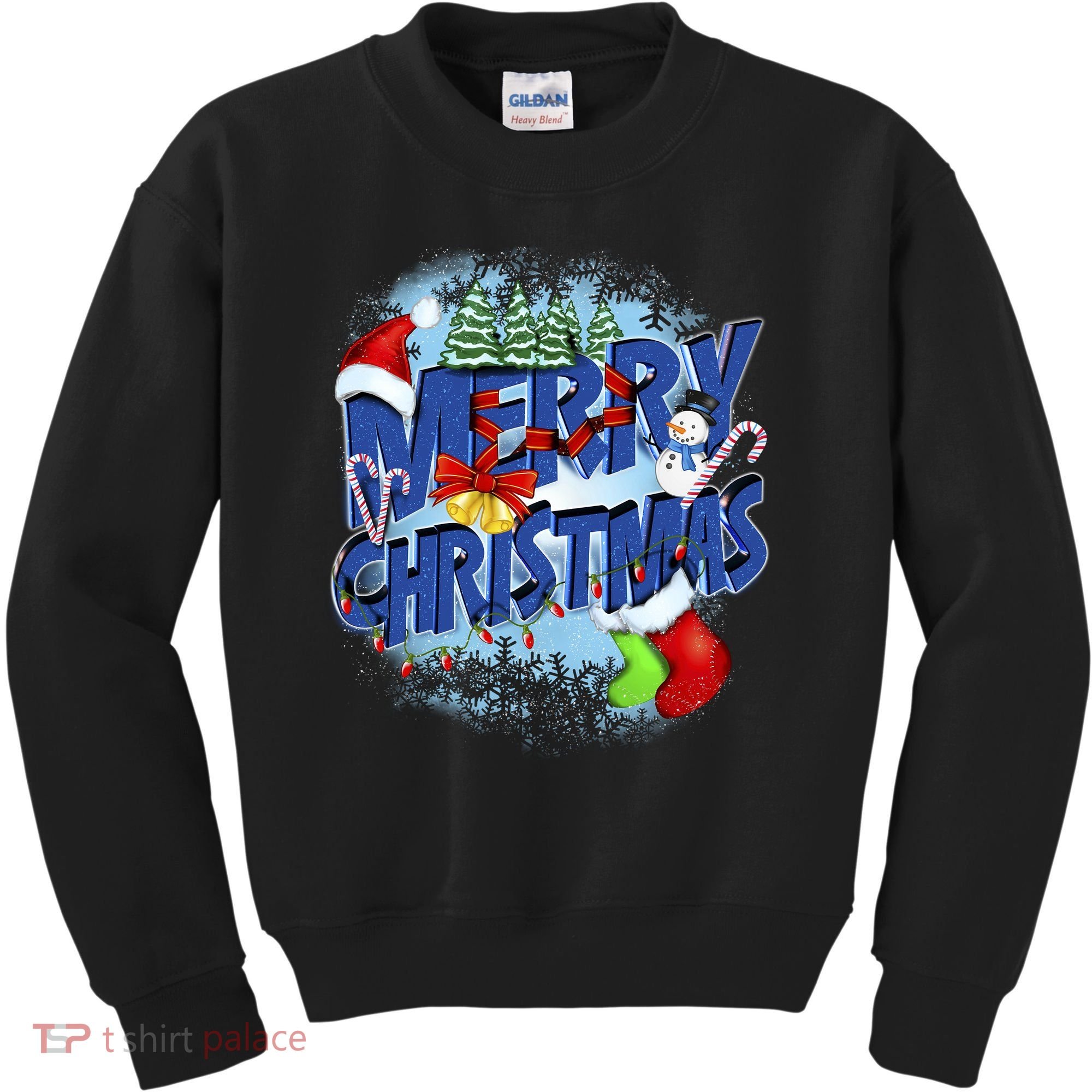 Cute Merry Christmas Word Decoration Kids Sweatshirt