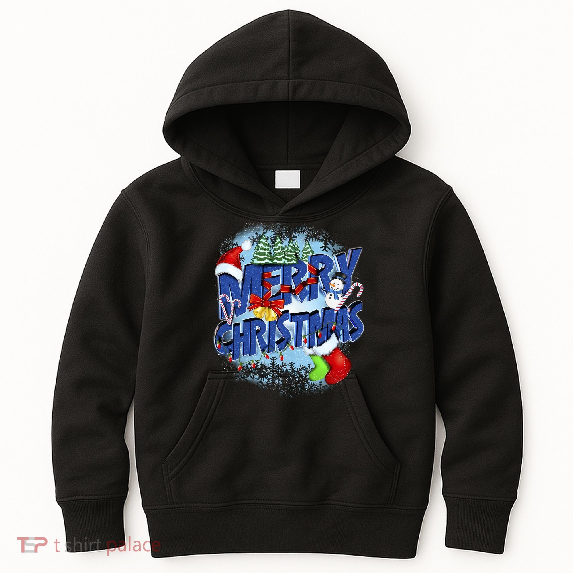 Cute Merry Christmas Word Decoration Kids Hoodie