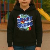 Cute Merry Christmas Word Decoration Kids Hoodie thumb 3