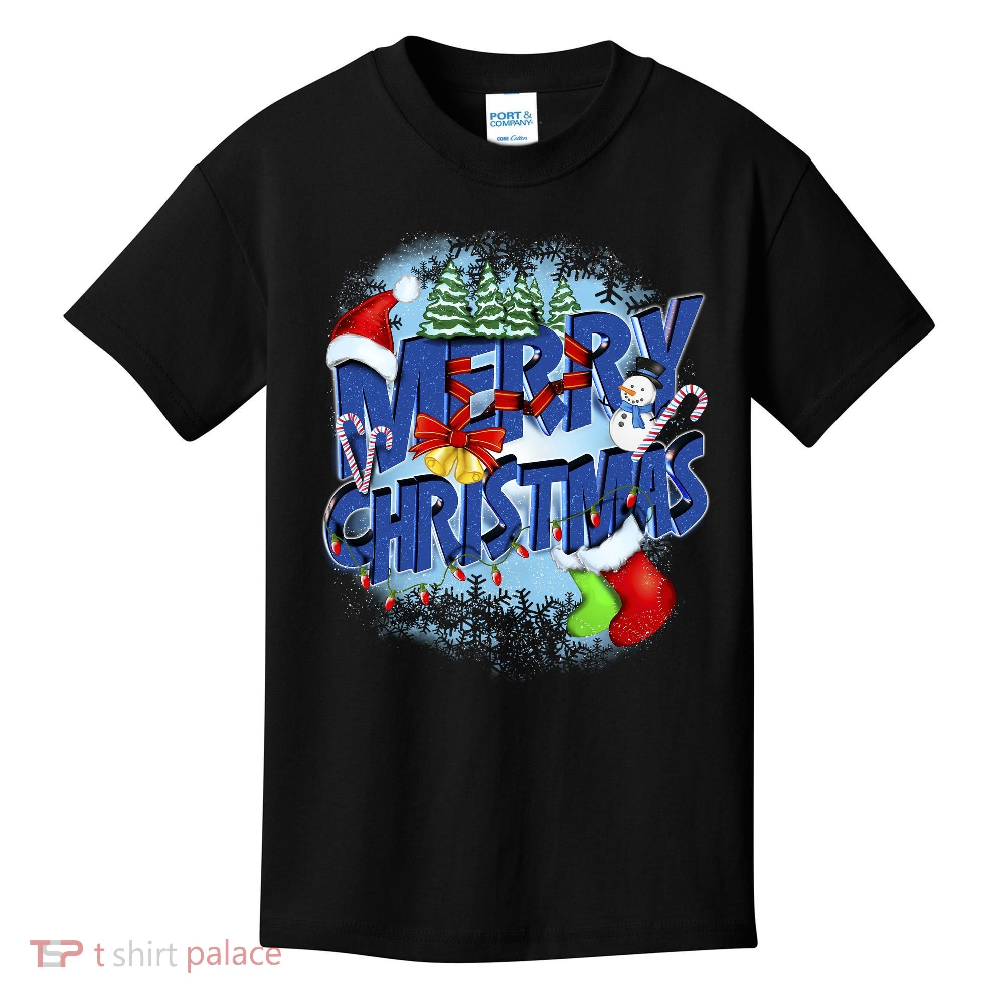 Cute Merry Christmas Word Decoration Kids T-Shirt