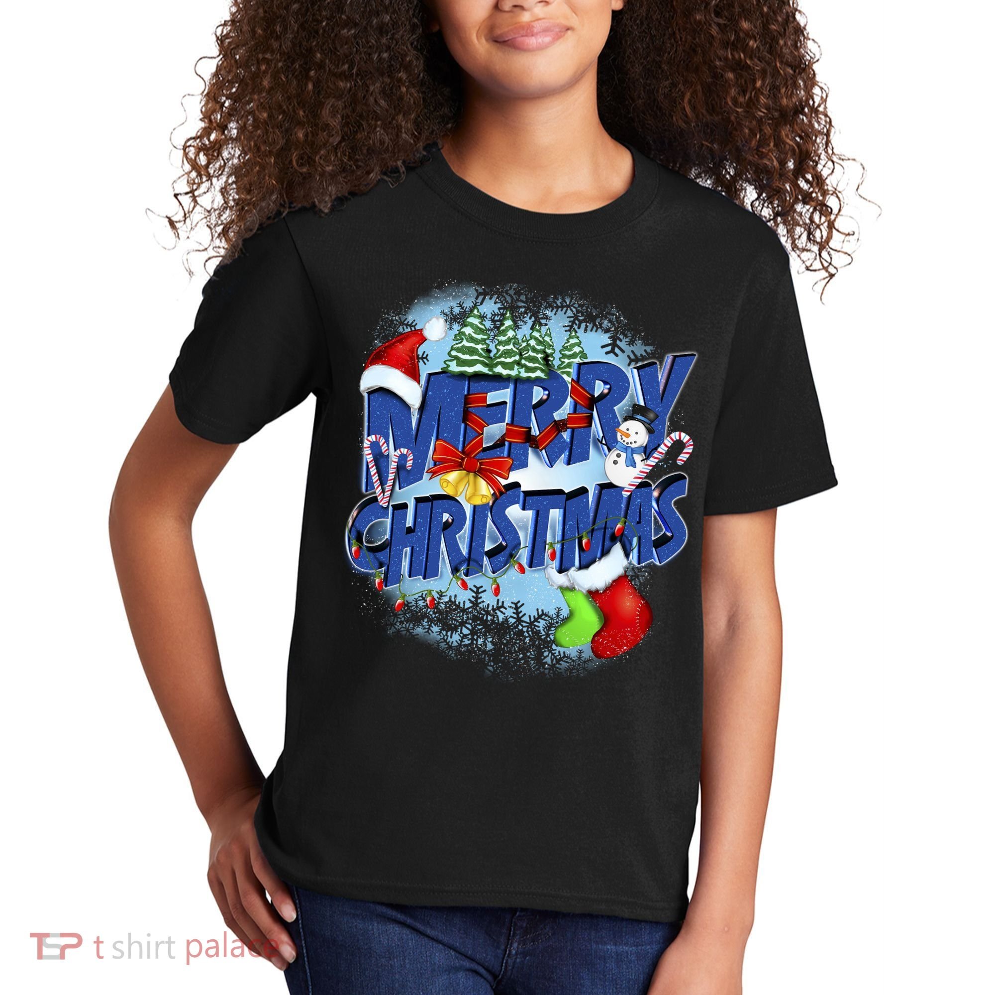 Cute Merry Christmas Word Decoration Kids T-Shirt
