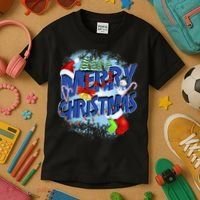 Cute Merry Christmas Word Decoration Kids T-Shirt thumb 3