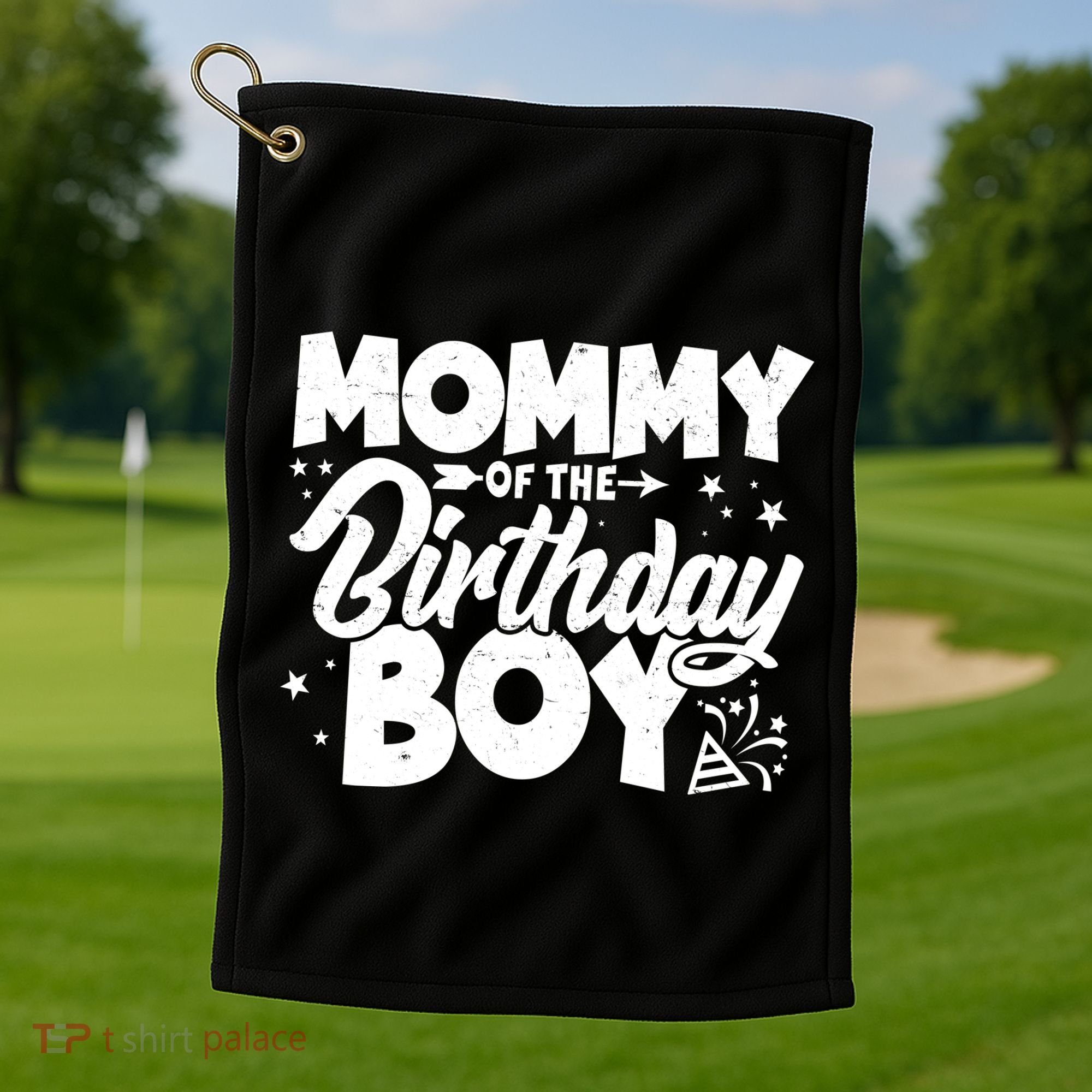 Cute Mommy Of The Birthday Boy  Golf Towel