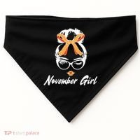 Cute November Girl Birthday USA-Made Doggie Bandana thumb 0