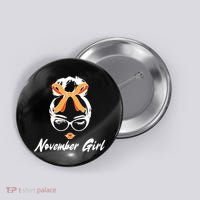 Cute November Girl Birthday Button thumb 0