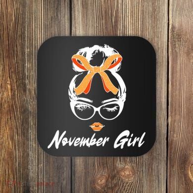Cute November Girl Birthday Coaster