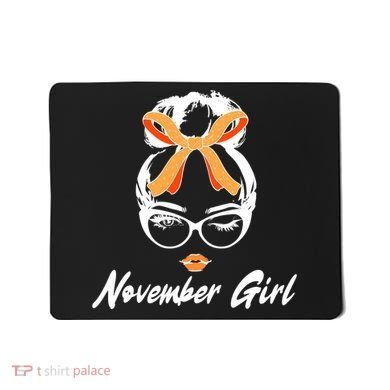 Cute November Girl Birthday Mousepad