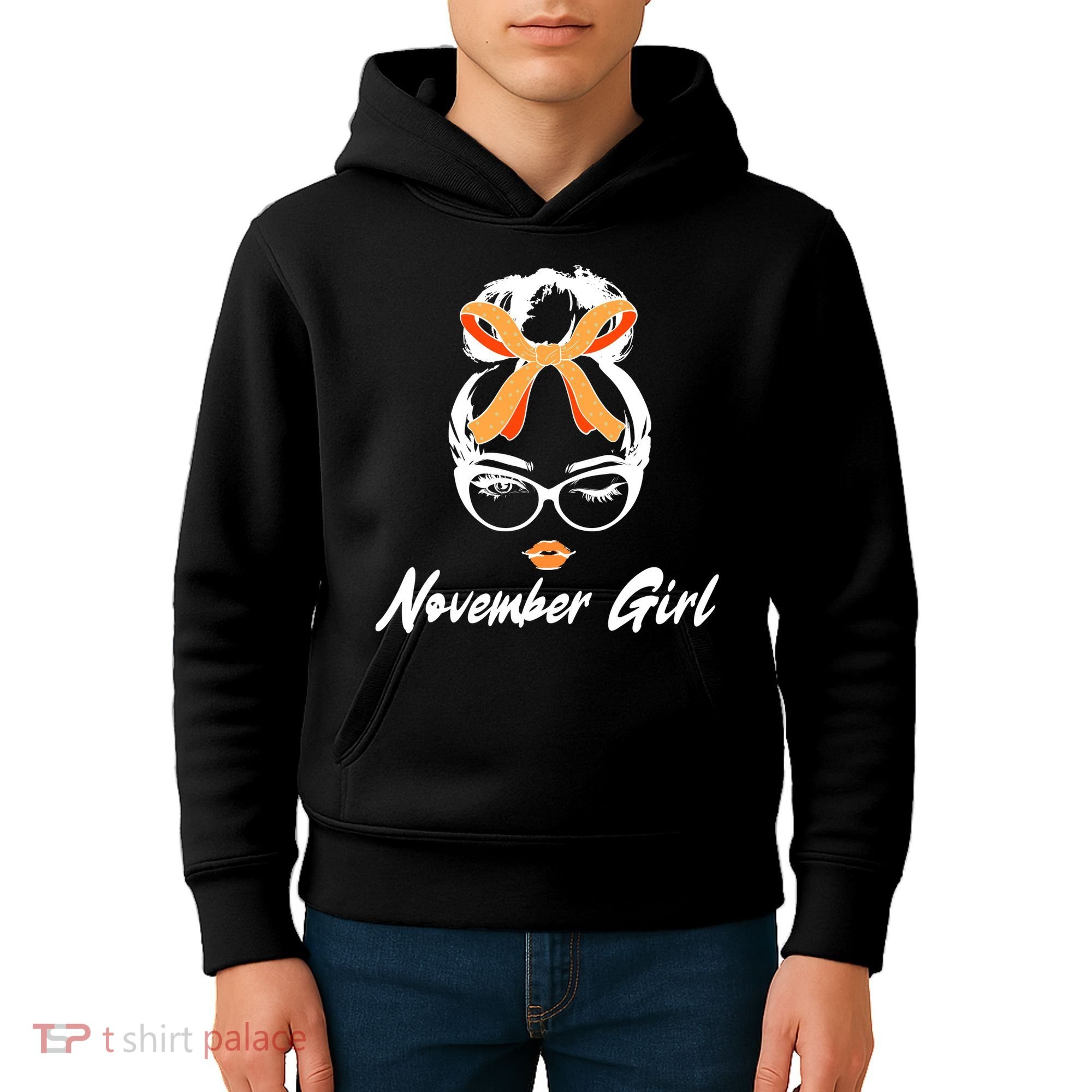Cute November Girl Birthday Kids Hoodie