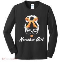 Cute November Girl Birthday Kids Long Sleeve Shirt thumb 0