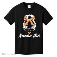 Cute November Girl Birthday Kids T-Shirt thumb 0