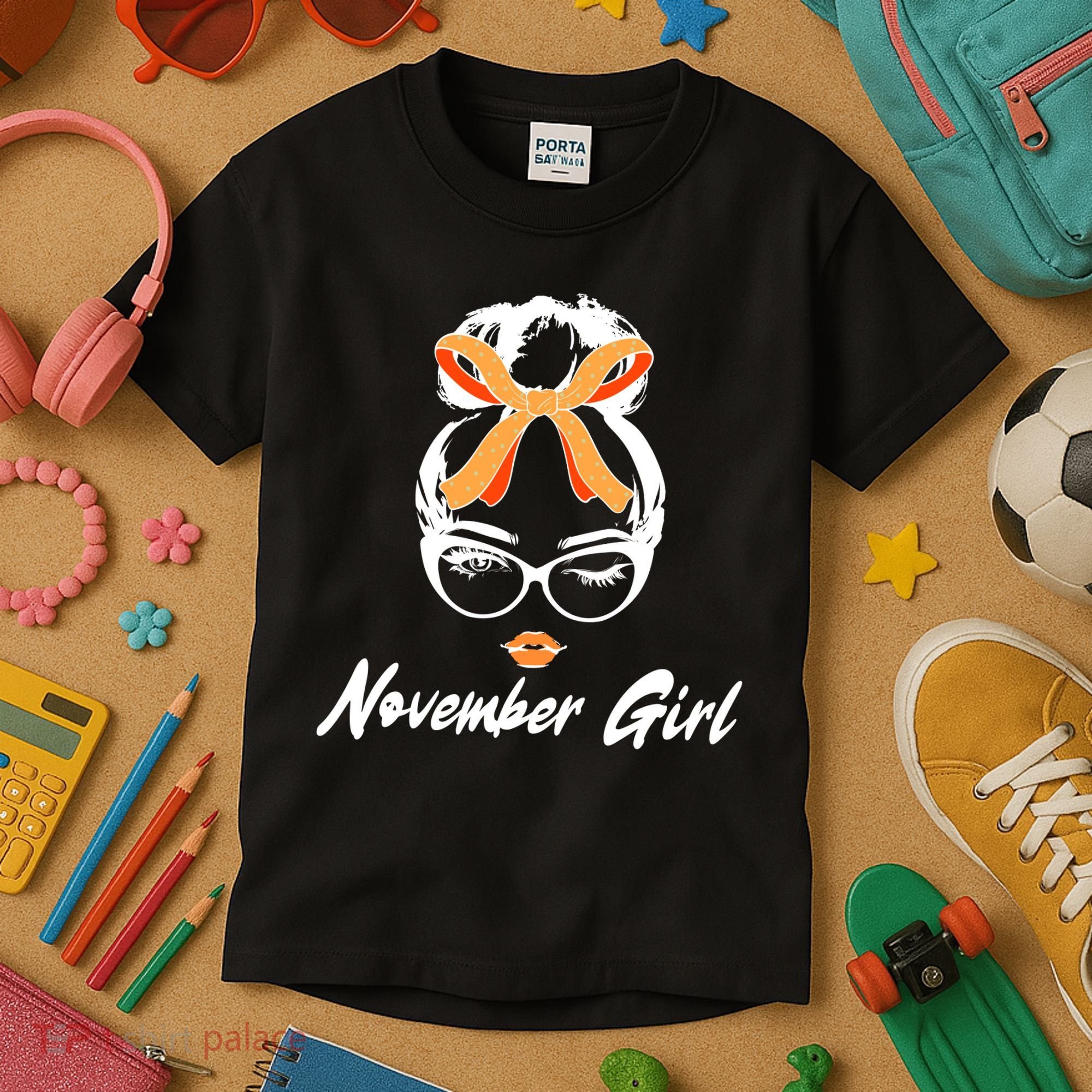Cute November Girl Birthday Kids T-Shirt