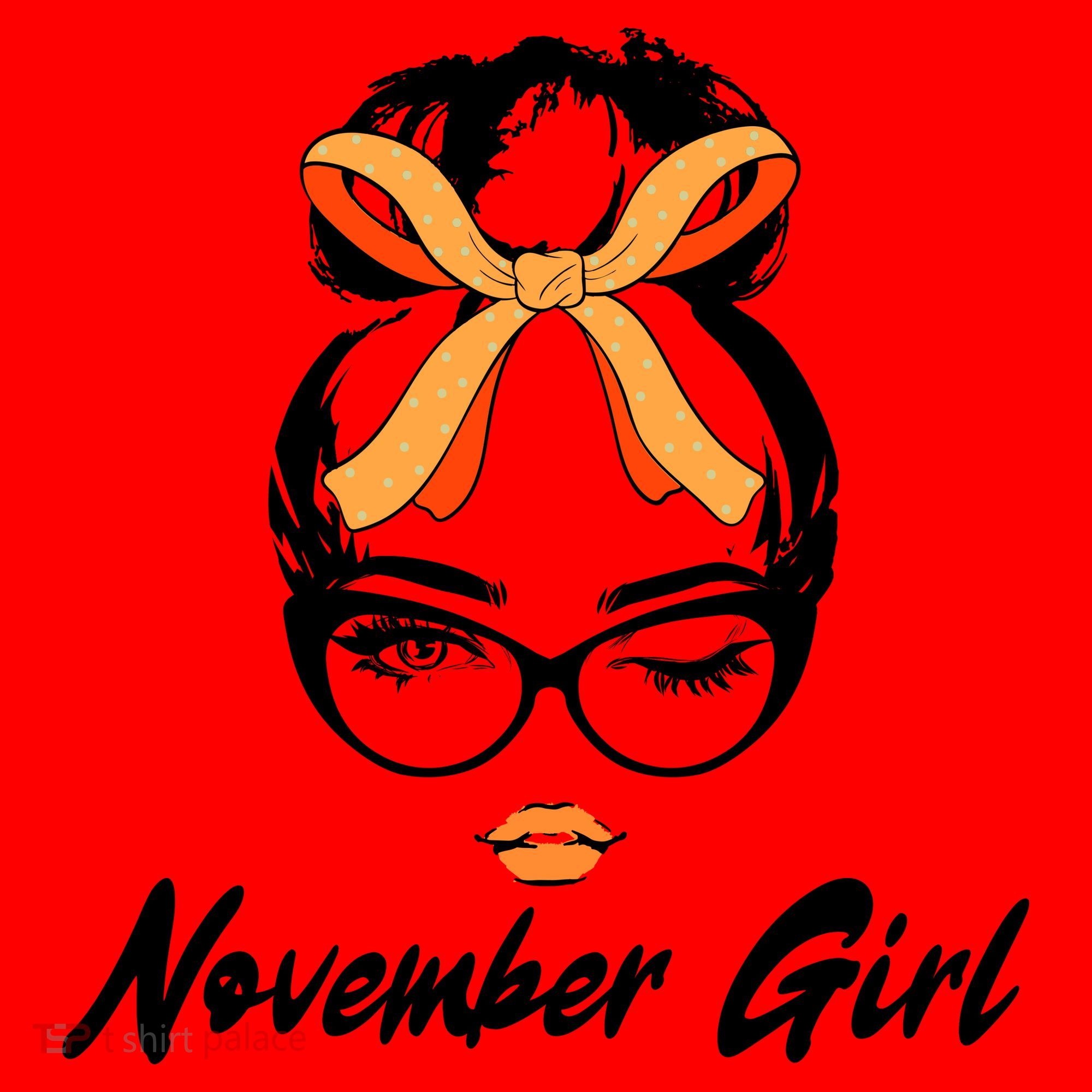 Cute November Girl Birthday Santa Hat