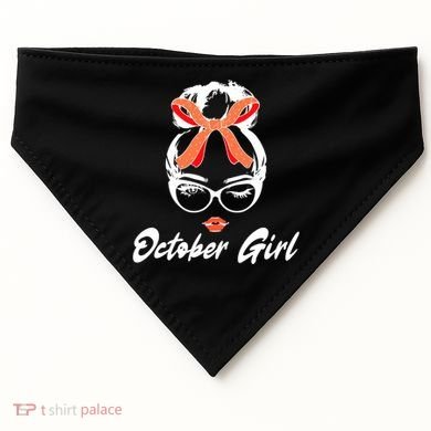 Cute October Girl Birthday USA-Made Doggie Bandana