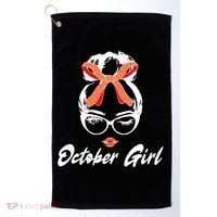 Cute October Girl Birthday Golf Towel thumb 0