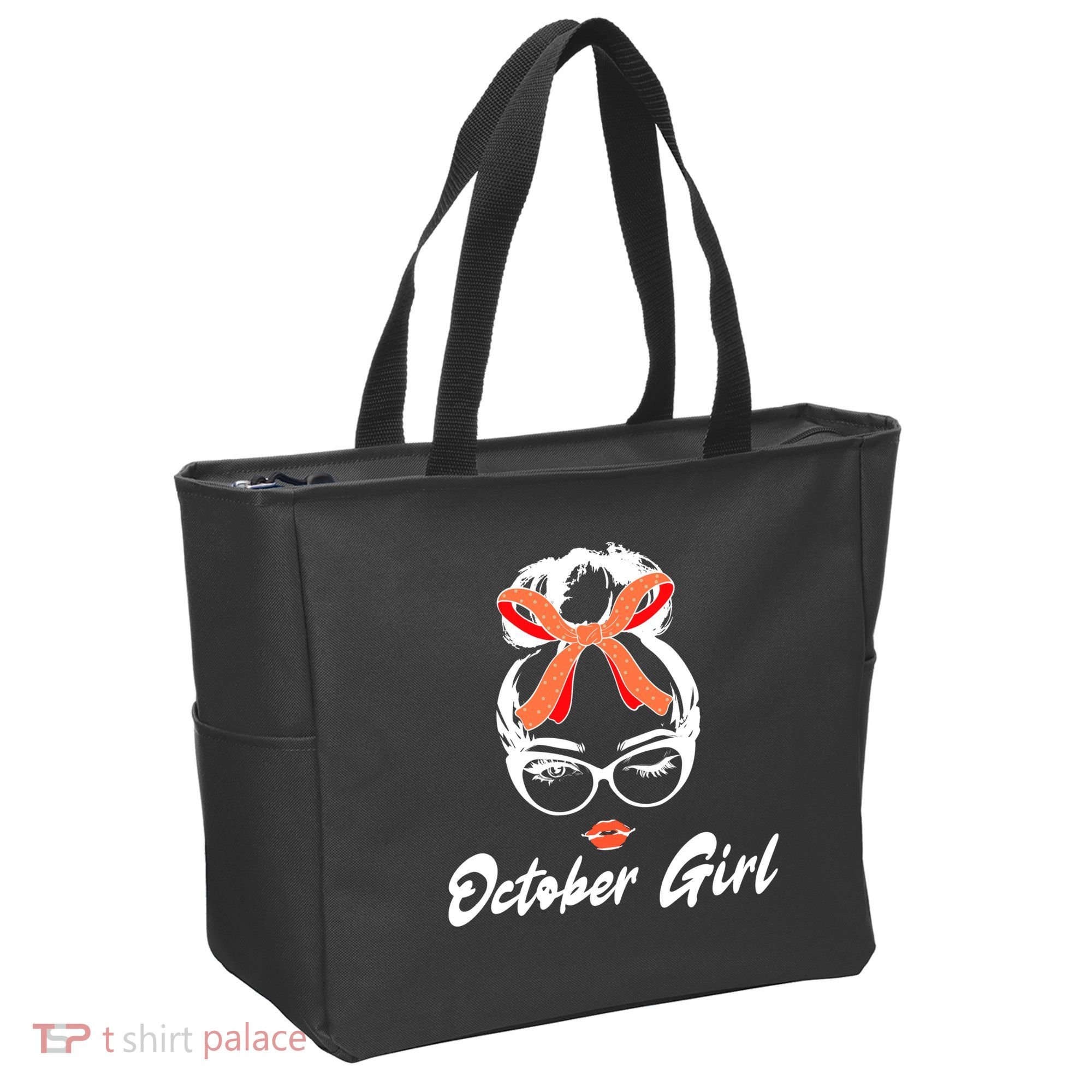 Cute October Girl Birthday Tote Bag