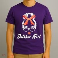 Cute October Girl Birthday T-Shirt thumb 3
