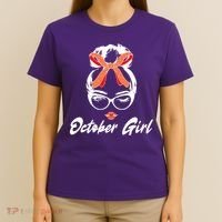 Cute October Girl Birthday T-Shirt thumb 4