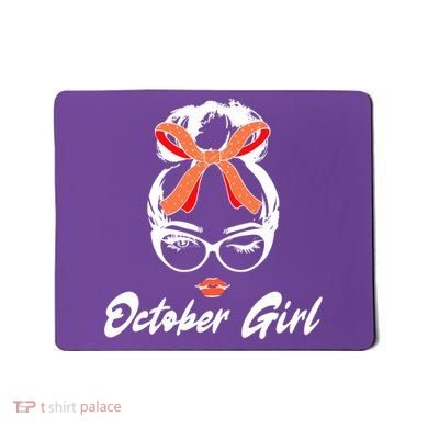 Cute October Girl Birthday Mousepad